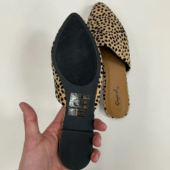 Qupid Tan and Black Spotted Mules - Picture 5 of 8